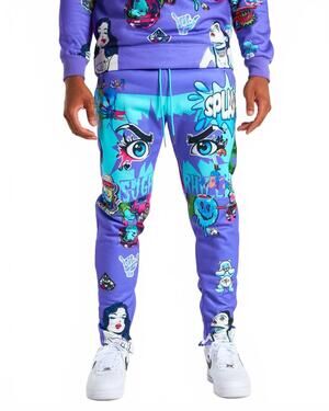 NEW SUGAR HILL men's splash and sugar jogger in purple